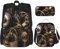 Steam Machinery 3 Pcs Print Backpack Sets Casual Daypack with Lunch Box Pencil Case for Women Men, Black, One Size