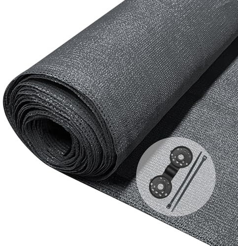 vounot® Brise Vue Occultant en HDPE avec Attaches et Clips de Fixation Protection Rayons UV Résistant aux Déchirures et au Vent Protection pour Jardin Balcon 90g/m² 1.5x20m Anthracite