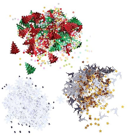 Alipis 3 Packungen Weihnachtskonfetti Konfetti am Geburtstagstisch Weihnachts-Konfetti-Aufkleber Essen bürodeko büro dekoration Weihnachtsdekorationen Christbaumschmuck Weihnachtsschmuck