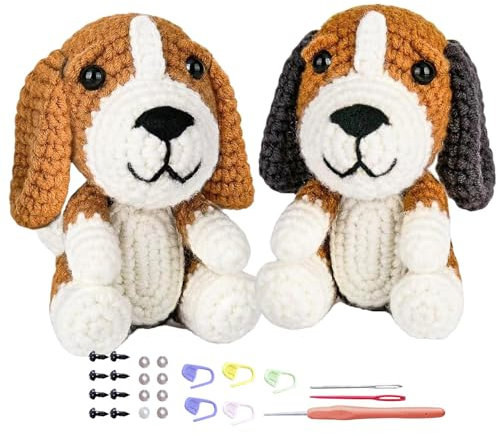 Häkeltier-Set, Tier-Strickset, tragbares Häkelset für Anfänger, Häkelset für Kinder, für die Herstellung von Dekorationen