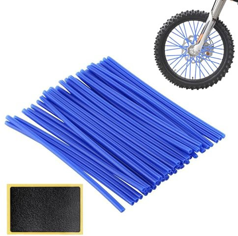 72 Piezas Reflectores de Radios de Bicicleta, Pegatinas de Alta Visibilidad para Rueda, Reflectantes para Bicicleta, Azul Marino