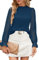 Odosalii Hemdbluse Damen RüSchen-Stehkragen FrüHling Bluse Chiffon Lockerer Mode Hemdbluse Bishop ÄRmel Festlich Outfit Shirt Top Tunika Arbeitshemden