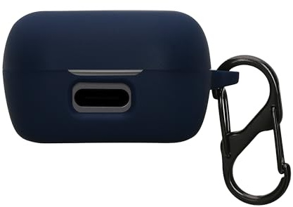 kwmobile Schutzhülle für Sennheiser ACCENTUM True Wireless Hülle - TPU Silikon Case für Kopfhörer Ladecase - stoßfestes Cover mit Karabiner - Dunkelblau