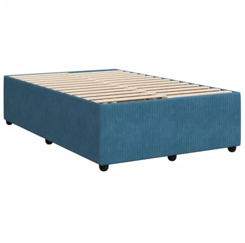 vidaXL Bettgestell, Polsterbett Bett für Schlafzimmer, Bettrahmen mit Lattenrost, Doppelbett Schlafzimmerbett, Blau 120x190cm Samt