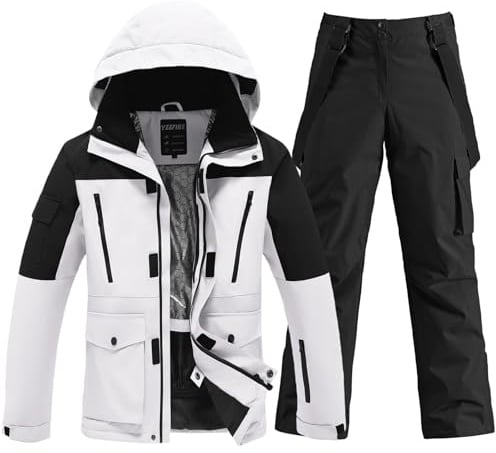 HOTIAN Herren Ski Jacke und Hosen Set Herren Schneeanzug Winter Warme schneeanzug Wasserdicht Winddicht skibekleidung Snowboard Set