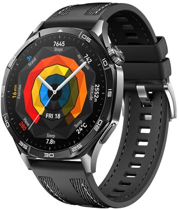 Haofun Cinturino Intrecciato per Huawei Watch GT5/GT5 Pro 46mm, Design Elegante in Pasta, Cinturino di Ricambio Morbido, Nylon Black