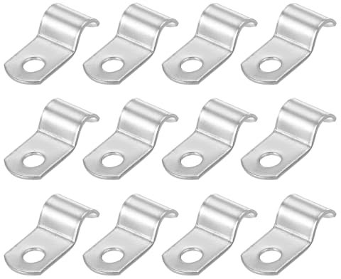 PATIKIL 8mm Rigid Pipe Strap, 12 Pcs 304 Stainless Steel Conduit Clamp 1 Hole Thicken U Bracket Pipe Clamp Tube Strap for Pipe Cable Wire Fixing, (1/3)