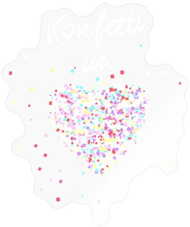 Konfetti im Herzen Karneval Sticker Aufkleber