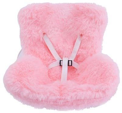 BOXOB Auto-Puppen-Sicherheitssitz, Süßer Sicherheitssitz mit Weichem Plüsch Rosa Dekoratives Sofa zum Auto-Lüftungsschlitze Präsentieren von Puppen-Spielzeug Ornamenten Zubehör (Plüsch-Stil)