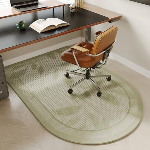 Odot Office Chair Mat for Carpeted and Hardwood Floor Protector, Non-Slip Computer Gaming Rolling Chair Desk Mat Multi-Purpose Protection Carpet for Home Wooden Floors (Green,90x140cm)