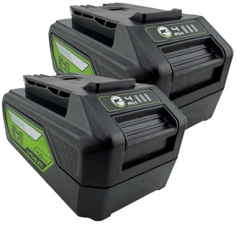 Lot de 2 batteries de rechange 4,0 Ah compatibles avec Greenworks 24 V Max Power Tools 29842, 29852, BAG709, BAG710, 20352, 22232, 2508302