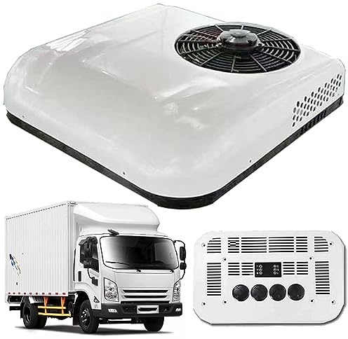 Climatisation 12V/24V pour Caravane, Camping-Car, Toit DC, Climatiseur de Toit électrique pour Voiture, Climatiseur électrique pour Camping-Car, Léger et Portable,24V-White