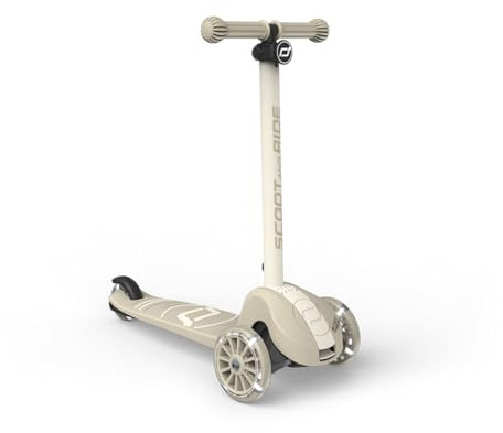 Scoot & Ride Highwaykick 3S Children's Scooter from 3 Years Height Adjustable 2-Way Steering LED Wheels Foldable Scooter for Children 96-130 cm