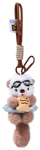 Yamobi Otter Schlüsselanhänger Paar,Plüsch Keychain für Frauen & Teens, Otter Schlüsselanhänger-Charm, Schlüsselanhänger Paare-Geschenk,Tier-Schlüsselanhänger-Set