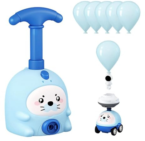 Ballon-Auto Luftbetriebenes Pumpen-Set mit Tierdesign | Kinder Ballonauto Für Mädchen Geburtstagsparty Lernen Wissenschaft Physik DIY Kinder Vorschule Intelligenz