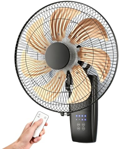 YGER JZGB Ventilatore a Muro con Telecomando, Oscillante Ventilatore da Parete per Garage, Patio e Officina