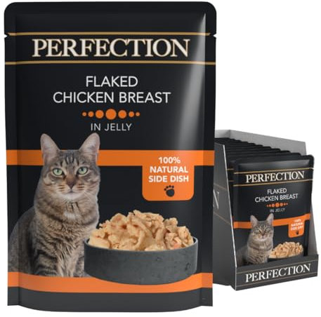 HiLife Perfection Adult Wet Cat Food, Flaked Chicken Breast in Jelly, Grain Free & Made With 100% Natural Ingredients (18 Pouches x 70g)