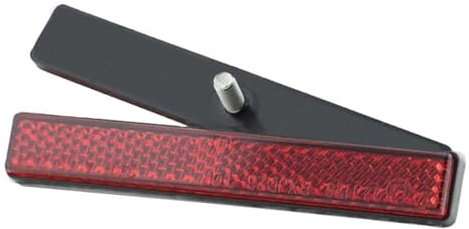 IBEX Universal Motorrad Rückstrahler mit M5 Gewindebolzen, 100 x 13 mm, Rot, E-geprüft