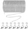 33 Füße Legierung DIY Link Kette Ketten Gliederkette Halsketten mit 20 Karabiner Verschlüsse und 30 Sprung Ringe für Schmuck Basteln Herstellung, 2mm (White)