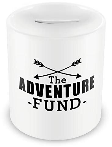 Samunshi® Urlaubskasse Spardose Urlaub Geldgeschenk Reise - The Adventure Fund - Geld Geschenk Welt Spardose Reise Money Box Erwachsene