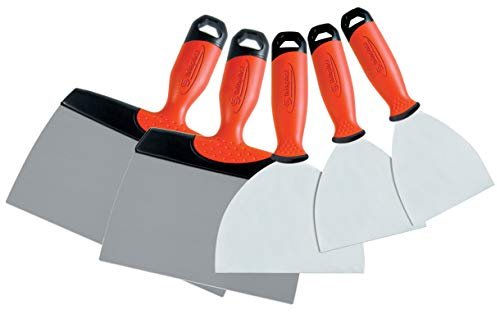 LOT DE 5 COUTEAUX A ENDUIRE INOX (10/12/15/18/22CM)