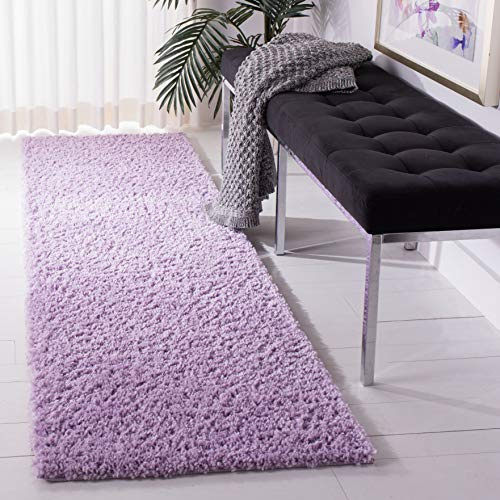 SAFAVIEH Zottelig Teppich für Wohnzimmer, Esszimmer, Schlafzimmer - August Shag Collection, Kurzer Flor, Lila, 76 X 183 cm