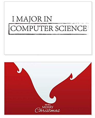 Weihnachtskarte mit Zitat „I Major In Computer Science Holiday Merry Christmas“, Vintage-Nachricht