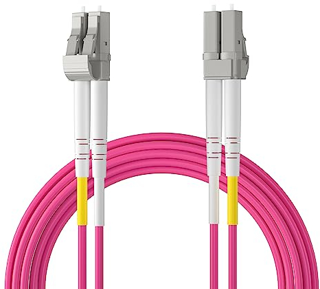 Ipolex LC to LC Fiber Patch Cable multimodo, 10/40Gb OM4 cable de fibra óptica, Dúplex 50/125μm cable fibra óptica Internet, Jumper fibra óptica LSZH para MMF SFP/SFP+ Transceiver, 1 metros, 1-Pack.