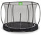 EXIT Toys Black Edition Rundes Inground Trampolin - ø305cm - Fußschutzsystem - Sicherheitsnetz mit Reißverschluss - Modernes Design - Rostfrei - Einbau-Trampolin für Kinder - Schwarz