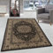Orient Teppich Wohnzimmer Orientalisch Design Klassisch Optik Kurzflor Pflegeleicht, Farbe: Schwarz, Größe: 300 x 400 cm