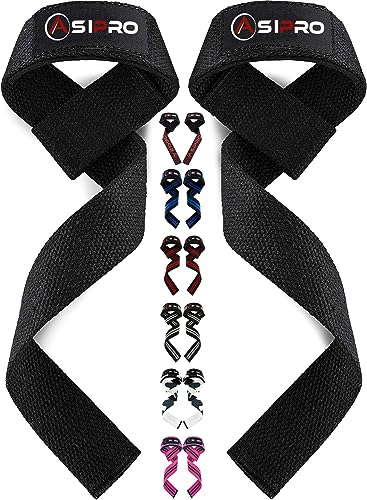ASIPRO Zughilfen Krafttraining Frauen & Männer 60 CM Lifting Straps Gym 5MM Gepolstert Fitness Griffhilfen Kraftsport Wrist Straps Gym Kreuzheben Weightlifting Straps Zughilfe Gym, Handschlaufen Gym