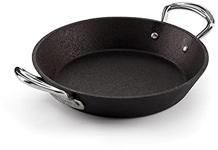 Samuel Groves Britannia Recycled Cast Iron Frying Pan Skillet Cookware Range Made in England (24cm Double Handle Skillet)