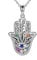 YAFEINI Hand Fatima kette für Damen Silber 925 Hamsa Hand Anhänger Halskette Chakra Schmuck Muttertags Geschenk für Frauen Mädchen