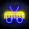 Schere und Kamm Flex Silikon LED Neon Schild – Blau & Gelb – st16s33-fnu0288-by