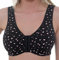 Gemm Womens Stretch Soft Cotton Lycra Non Wired Front Fastening Comfortable Bra Black Pink, 40