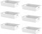 simpa 6L 6 Litre Plastic Storage Basket Studio Organiser Trays with Handles - White, Set of 6 Trays - 8cm (H) x 35cm (L) x 26cm (W)