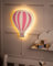 Marco Paul Pink Hot Air Balloon Wooden White LED Night Light ‎Battery Powered Night Light Kids Room Decor Wall Lights Wall Mounted Nursery Bedside Lamp Baby Gifts Bedroom Decor Lighting