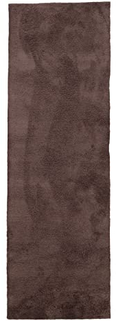carpetfine Hochflorteppich Silky Läufer Braun Flauschig weicher Langflor Shaggy Teppich 75x200 cm für Wohnzimmer, Schlafzimmer & Kinderzimmer