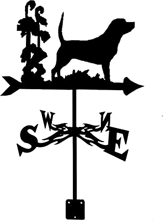 CAZARU Wetterfahne Hund Pfeil Pferd Silhouette Wetterfahne Windrichtungsanzeiger Wetterhahn Messwerkzeuge Edelstahl mit Anti-Rost-Beschichtung Satinschwarz für Dachmontage