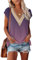 GRMLRPT Maglietta Donna Manica Corta Scollo V Camicia Elegante Cerimonia Moda Camicetta Blusa Moda Top Tee T-Shirt Tunica Casual Shirt(Viola,M)