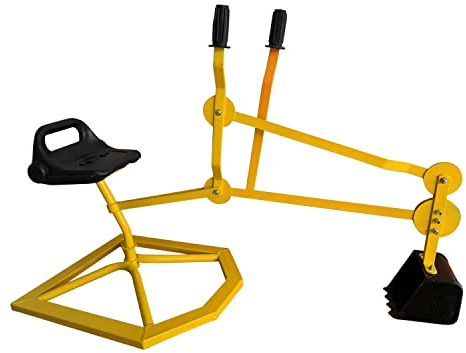 AXI Justin Bagger für den Sandkasten in Gelb & Schwarz | Sandbox Spielzeug aus Metall für Kinder.