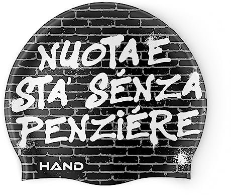 HAND SPORT Street Easy, Cuffia in Silicone, Cuffia Piscina, Cuffia Nuoto, Taglia Unica (Nero/Bianco)
