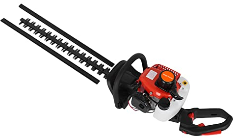 Heckenschere, 1 Satz 24 Zoll kraftstoffsparende, spracharme und leistungsstarke Heckenschere mit doppeltem Seitenmesser 26ccm Gas-Buschschneider (Rot)