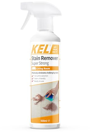 KEL - Stain Remover Spray Extra Strong, Carpet & Upholstery Cleaner, Removes Deely Ingrained Marks, Effective for Most Types of Fabrics - 500ml