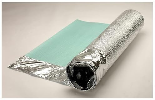 Acoustic Super SilverUnderlay 5mm Engineered for All Wood, Laminate Flooring Damp Proof Membrane Great Sound & Heat Insulation (Roll Dimension:15㎡)