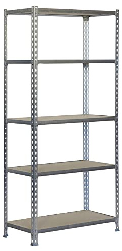 PROREGAL Schwerlastregal Big MULI | HxBxT 200x110x40cm | 5 Fachböden | Fachlast 200kg | Weiß | Lagerregal Werkstattregal | Standregal Lagerregal