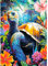 AIRDEA Schildkröten Blumen Diamant Painting Bilder Kits, 5D Diamond Painting nach Zahlen Erwachsene, Full Diamant Bilder Stickerei Arts Craft Set für Wand Room Home Décor 30x40cm