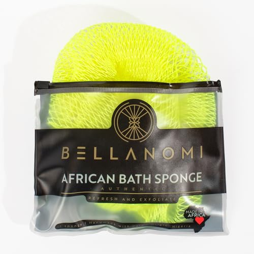 Bellanomi African Exfoliating Mesh Sponge, Authentic/Ethically Sourced from Nigeria, 45 inches long (Keylime)
