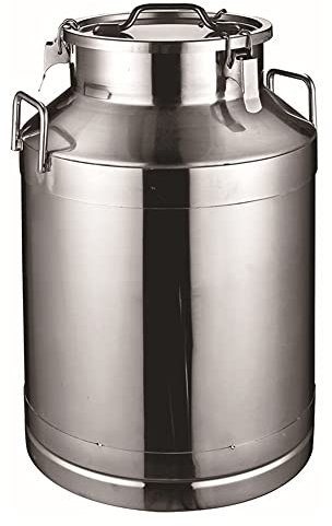 sjdoPulse 15L-60L Edelstahl-Milchbehälter, Fass, Milcheimer, Fass, Versanddose, Milcheimer Mit Versiegeltem Deckel Für Die Lagerung Von Flüssigkeiten In Milchbetrieben, 15 L