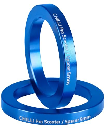 Chilli Pro Scooters Steuersatz SCS Vorbau 1-1/8 Ausgleichs Spacer Set 2 x 5mm Blau
